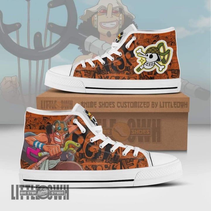 Usopp High Top Shoes Custom 1Piece Anime Canvas Sneakers - LittleOwh - 1