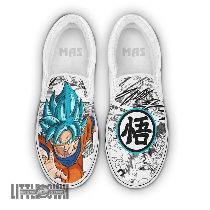 Son Goku blue Shoes Custom Dragon Ball Anime Classic Slip-On Sneakers