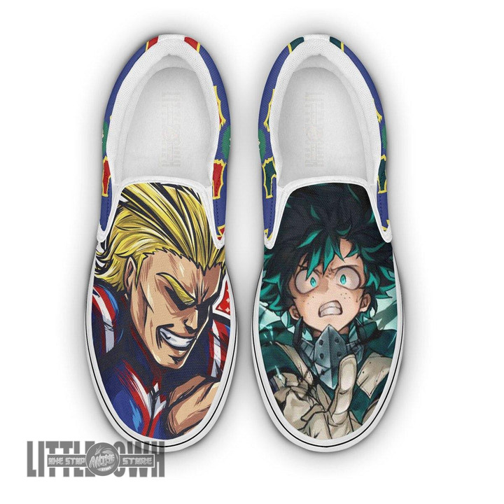 My Hero Academia All Migh and Deku Shoes Custom Anime Classic Slip-On Sneakers - LittleOwh - 1
