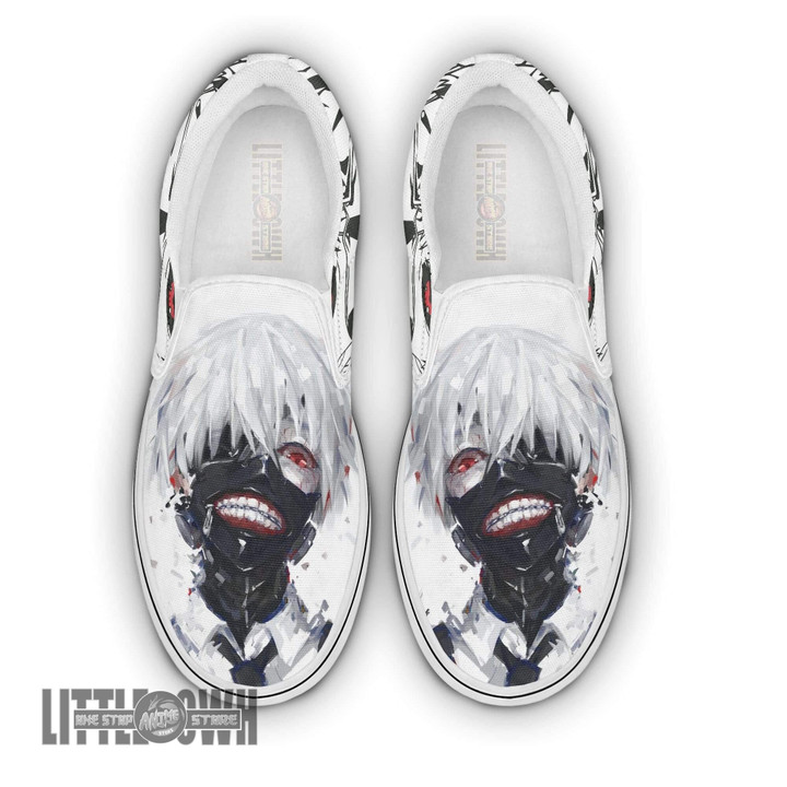 Tokyo Ghoul Shoes Ken Kaneki Custom Anime Slip On Sneakers - LittleOwh - 1