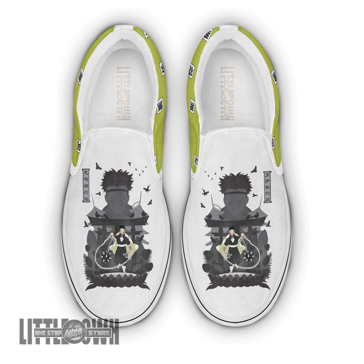 Gyomei Himejima Custom KNYs Shoes Classic Slip On Anime Flat Sneakers - LittleOwh - 1
