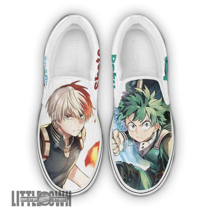 My Hero Academia Shoto and Deku Shoes Custom Anime Classic Slip-On Sneakers - LittleOwh - 1