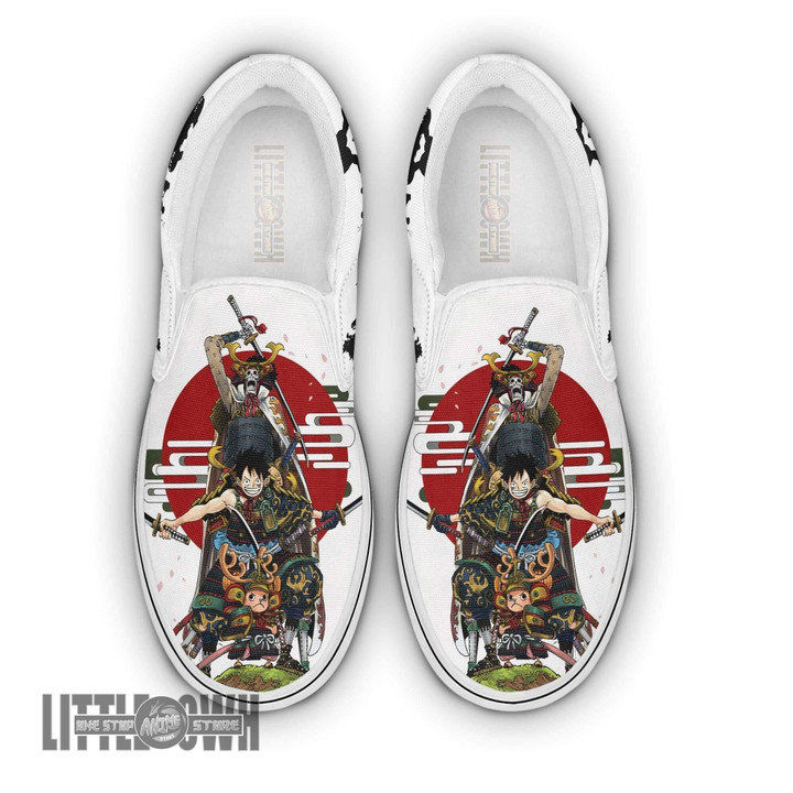 1Piece Anime Shoes Luffy Brook Chopper Classic Slip Ons Sneakers - LittleOwh - 1