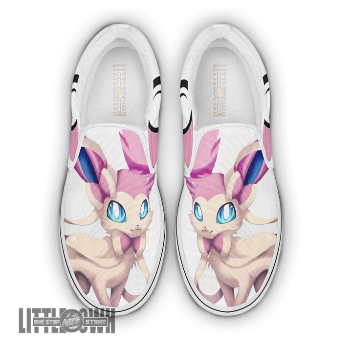 Sylveon Custom Pokemon Shoes Slip On Anime Flat Sneakers - LittleOwh - 1