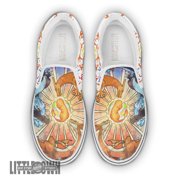 Charizard Classic Slip-On Custom Pokemon Shoes Anime Flat Sneakers - LittleOwh - 1