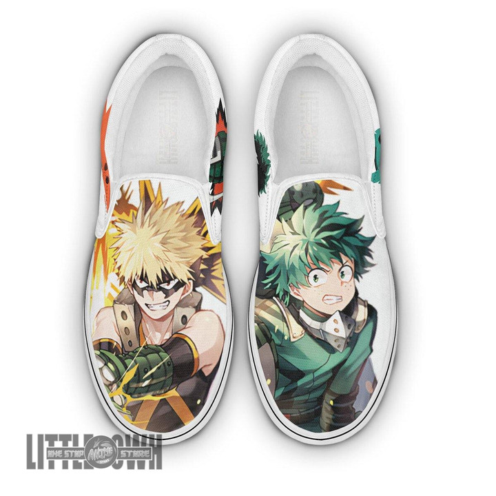 Deku Shoes Bakugou My Hero Academia Sneakers MHA Shoes Custom Anime Classic Slip Ons - LittleOwh - 1