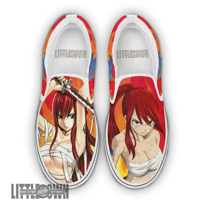 Fairy Tail Erza Scarlet Shoes Custom Anime Classic Slip-On Sneakers - LittleOwh - 1