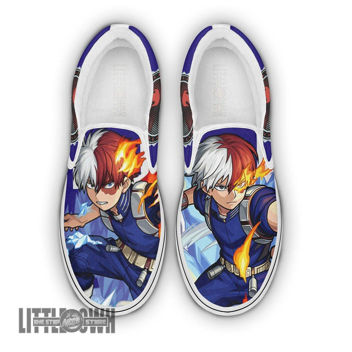 Todoroki My Hero Academia Shoes Custom Anime Classic Slip-On Sneakers - LittleOwh - 1