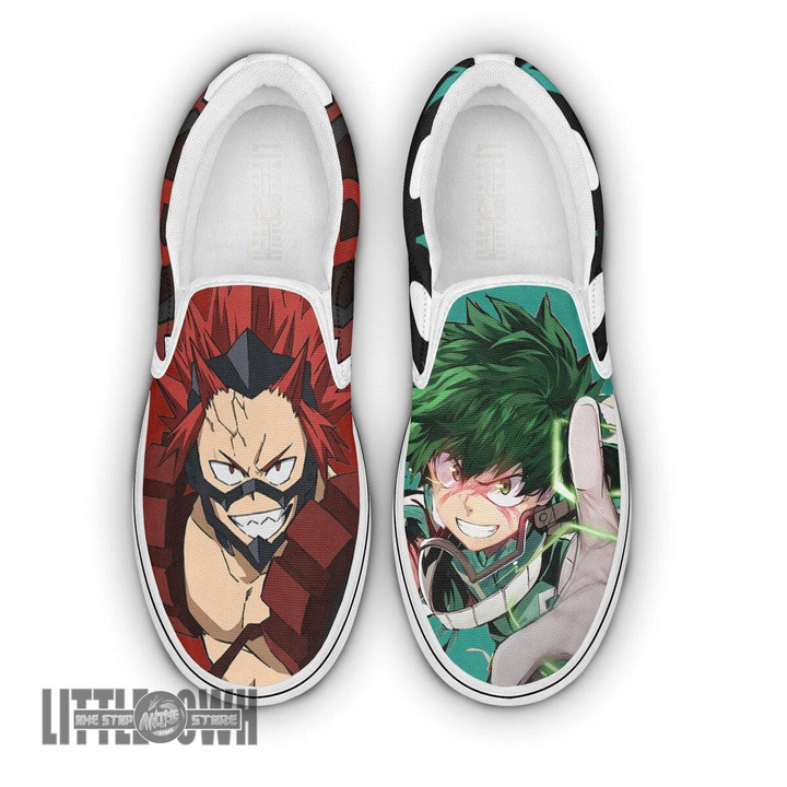 My Hero Academia Eijiro Kirishima and Deku Shoes Custom Anime Classic Slip-On Sneakers Sneakers - LittleOwh - 1