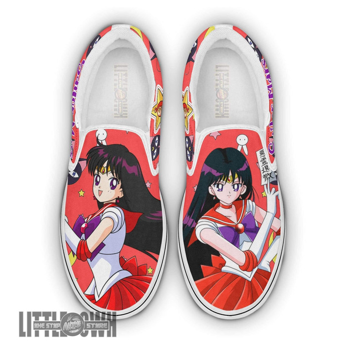 Sailor Mars Classic Slip-On Custom Sailor Moon Anime Shoes - LittleOwh - 1