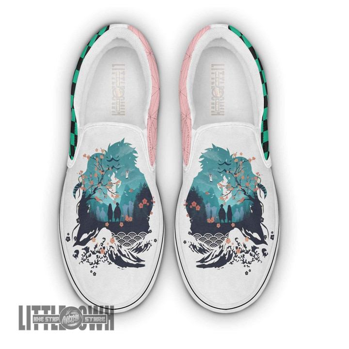 Tanjiro n Nezuko Custom KNYs Sneakers Classic Slip On Anime Shoes - LittleOwh - 1