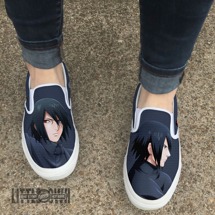 Sasuke Uchiha Shoes Custom Anime Classic Slip-On Sneakers - LittleOwh - 4