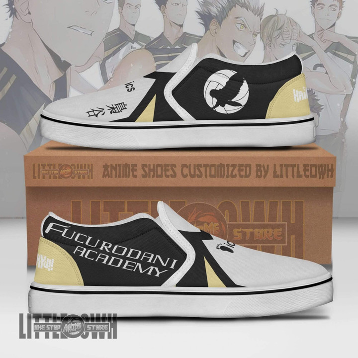Haikyuu Shoes Fukurodani Academy Classic Slip-On Custom Anime Sneakers - LittleOwh - 2