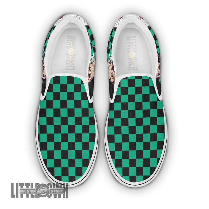 Tanjiro Kamado Custom KNYs Shoes Anime Sneakers Classic Slip On - LittleOwh - 2