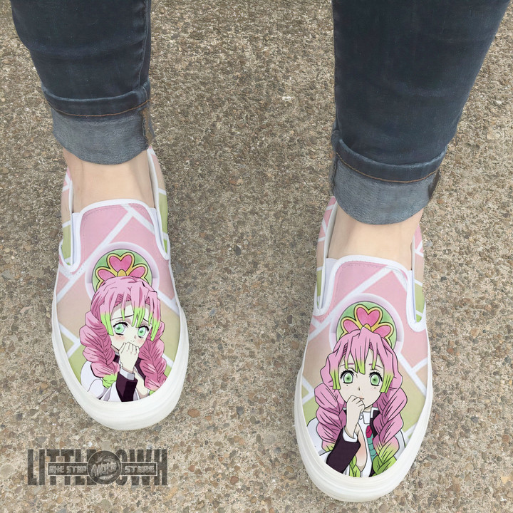 Mitsuri Kanroji Shoes Custom KNY Anime Classic Slip-On Sneakers - LittleOwh - 4