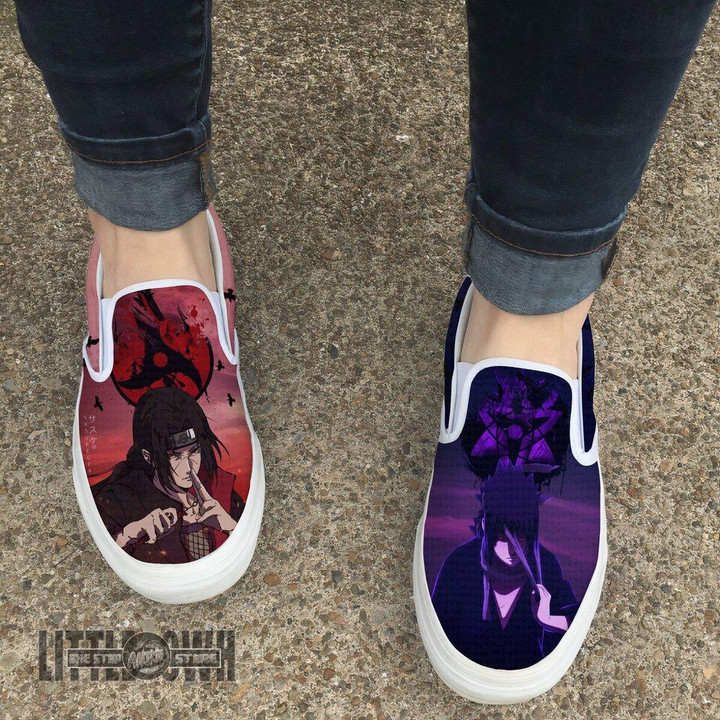 Nrt Itachi And Sasuke Shoes Custom Anime Classic Slip-On Sneakers - LittleOwh - 3