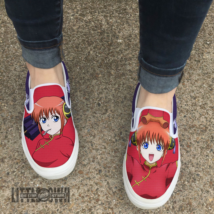 Gintama Kagura Shoes Custom Anime Classic Slip-On Sneakers - LittleOwh - 4