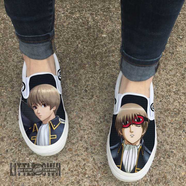 Gintama Okita Sougo Shoes Custom Anime Classic Slip-On Sneakers - LittleOwh - 4
