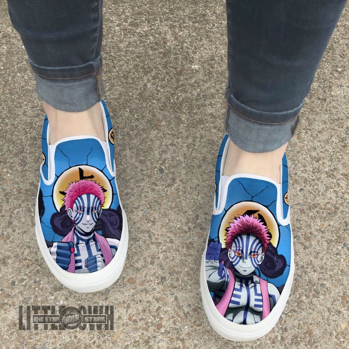 Akaza Shoes Custom KNY Anime Classic Slip-On Sneakers - LittleOwh - 4