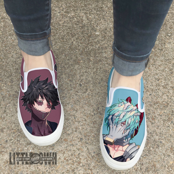 Dabi x Tomura Shoes Custom My Hero Academia Anime Classic Slip-On Sneakers - LittleOwh - 4