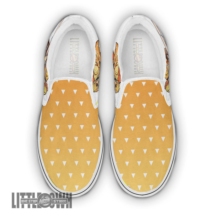 Zenitsu Agatsuma Custom KNYs Shoes Anime Sneakers Classic Slip On - LittleOwh - 2