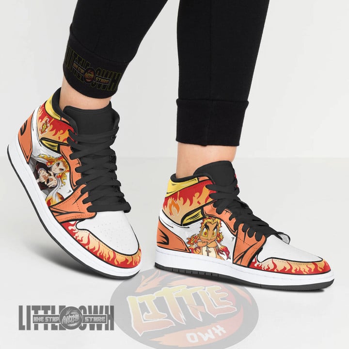 Kid Shoes Charizard x Rengoku Demon Slayer+Pokemon Anime Custom Boot Sneakers