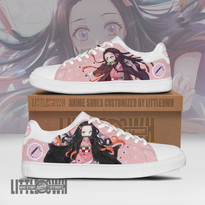Nezuko Shoes Anime Sneakers Demon Slayers Low Top Skateboard Shoes
