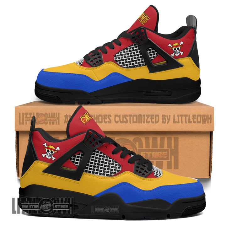 Personalized One Piece Luffy Anime Sneakers - JD 4 Design - Littleowh