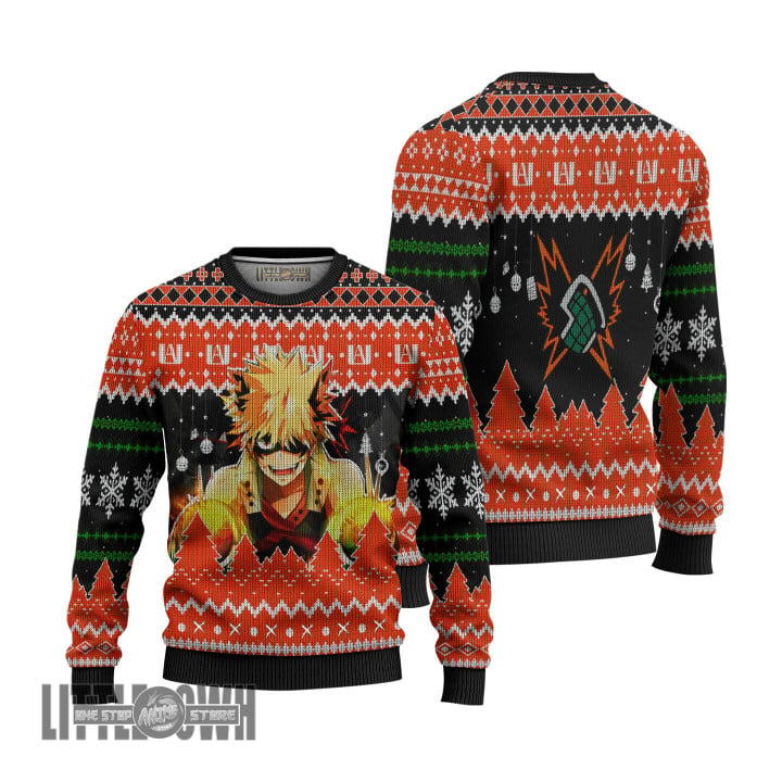 Katsuki Bakugo My Hero Academia Anime Christmas Ugly Sweater 2023 Anime Xmas Gift Ideas