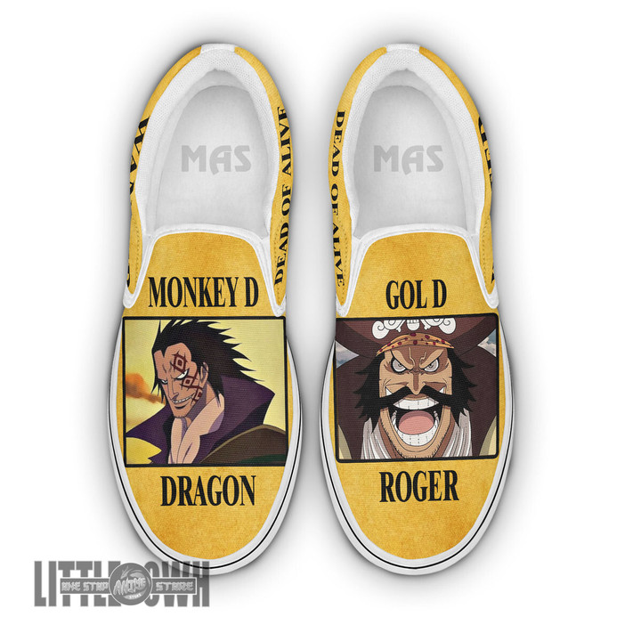 Monkey D. Dragon x Gol D. Roger Shoes Custom One Piece Anime Slip-On Sneakers