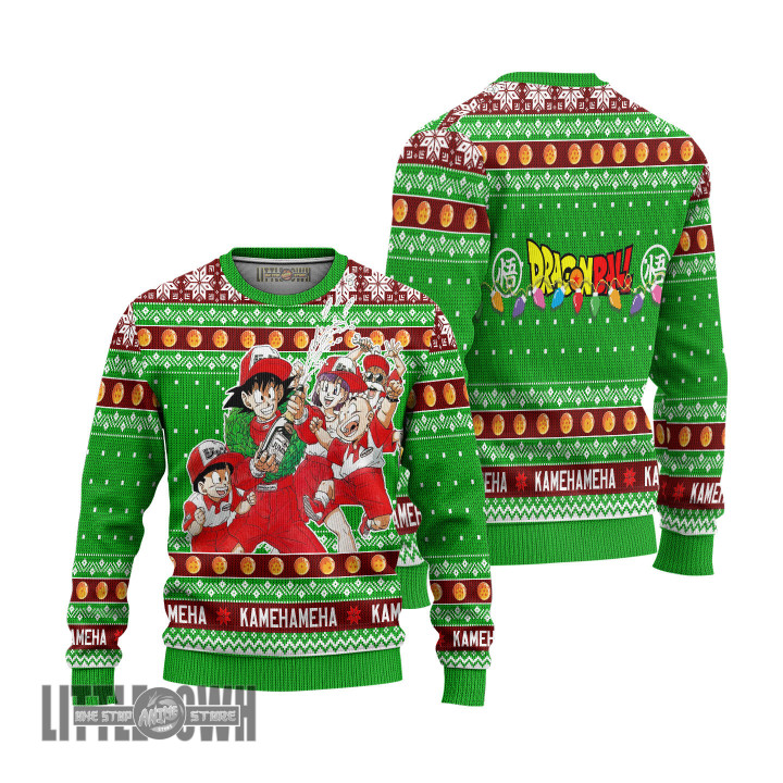 Dragon Ball Ugly Christmas Sweater Kamehameha Custom Anime Knitted Sweatshirt