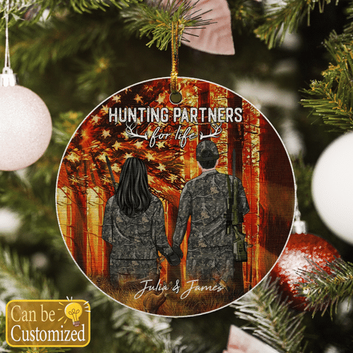 Personalized Hunting Partner For Life Couple Love Custom Shape Ornament