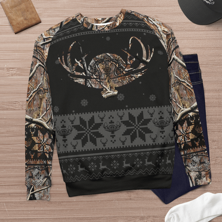 Christmas Deer Hunting Camo Sweatshirt