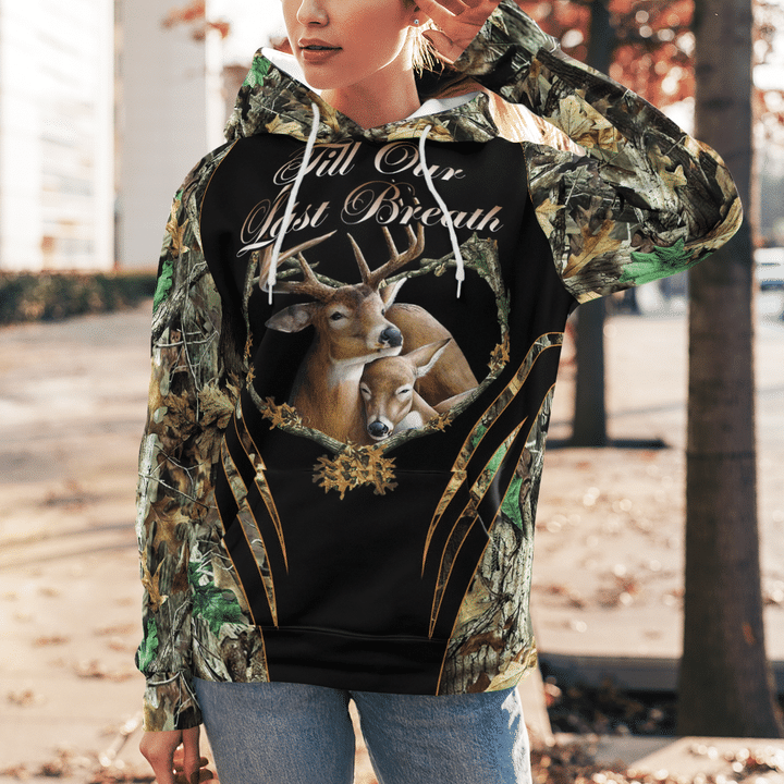 Till Our Last Breath Couple Love Deer Hunting All-Over Print Hoodie
