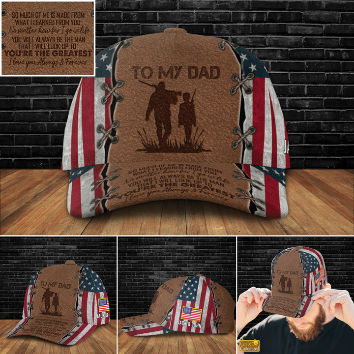 To My Dad Hunting American Flag AOP Cap