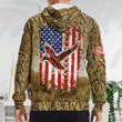 Duck Hunting Camo American Flag All-Over Print Hoodie
