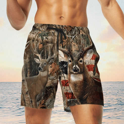 Deer Hunting Camo Summer Beach Shorts