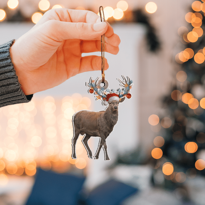 Deer Hunting Christmas Custom Shape Ornament