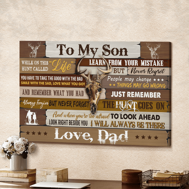 To My Son Meaningful Quotes Deer Hunting Wall Art