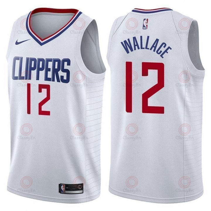 Los Angeles Clippers #12 Tyrone Wallace Association White Swingman Jersey