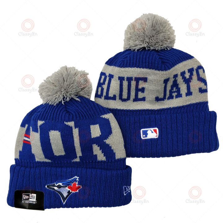 Toronto Blue Jays Cuffed Knit Hat With Pom A2