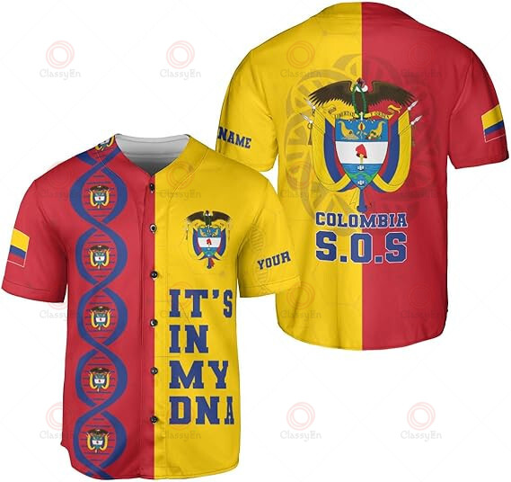 Colombia National Team Custom Baseball Jersey for Soccer Fans