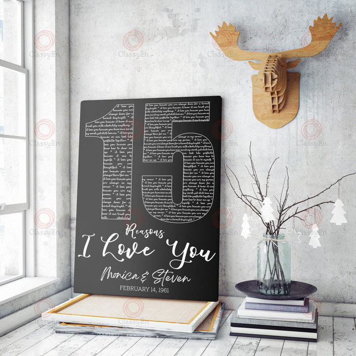 Crystal Anniversary Gift Canvas, Custom 15th Anniversary Sign Canvas