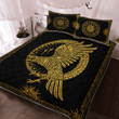Ravens in Celtic Mythology And Runic - Viking Quilt Bedding Set - Myvikinggear Store