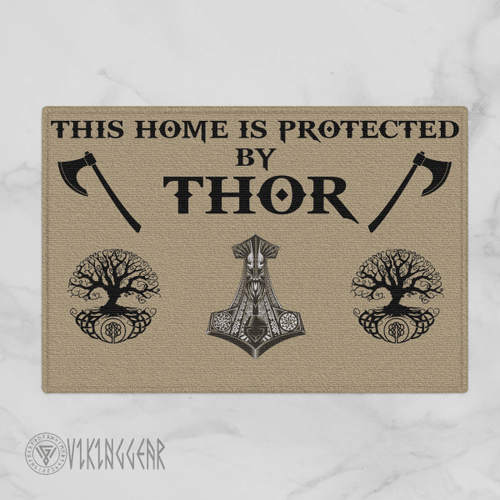Viking Gear : This Home Is Protected By Thor - Viking Door Mat