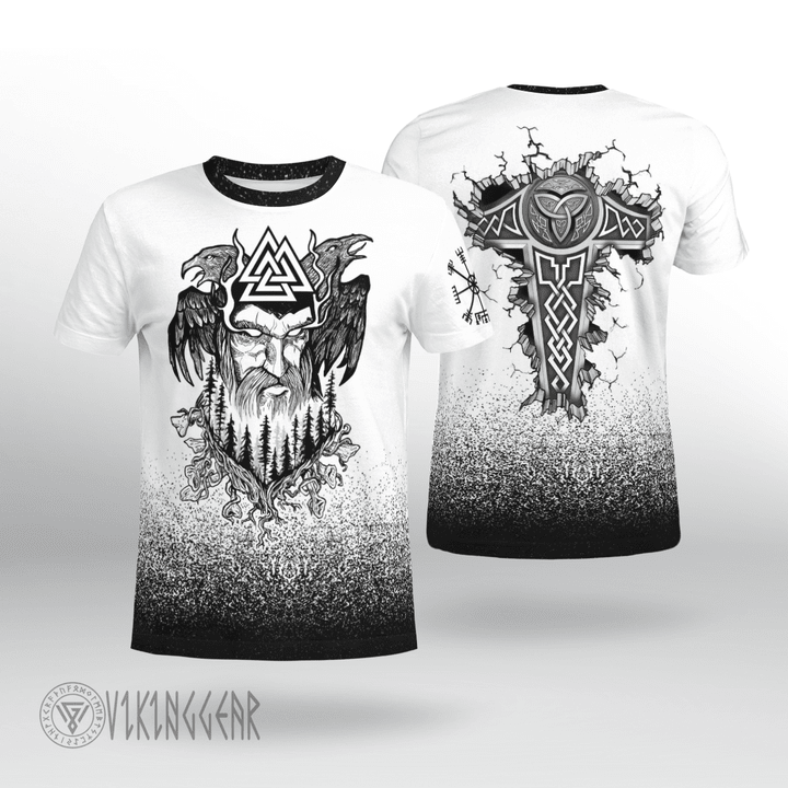 Odin Raven Valknut - Hammer - Viking T-shirt - Myvikinggear Store