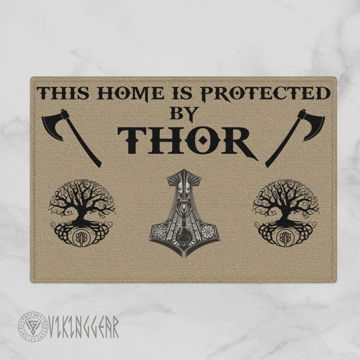 Viking Gear : This Home Is Protected By Thor - Viking Door Mat