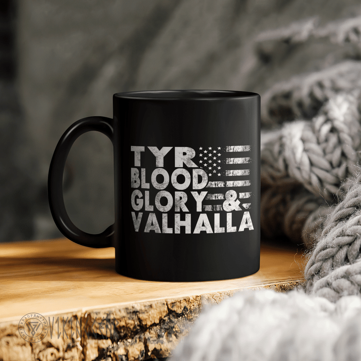 Tyr Blood Glory And Valhalla - Viking Mug - Myvikinggear Store