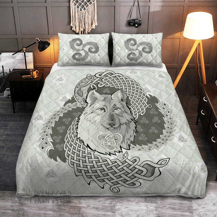 Legendary Wolf From Ancient Mythology Nordic - Viking Quilt Bedding Set - Myvikinggear Store
