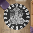 Hammer Raven And Rune - Viking Round Carpet - Myvikinggear Store